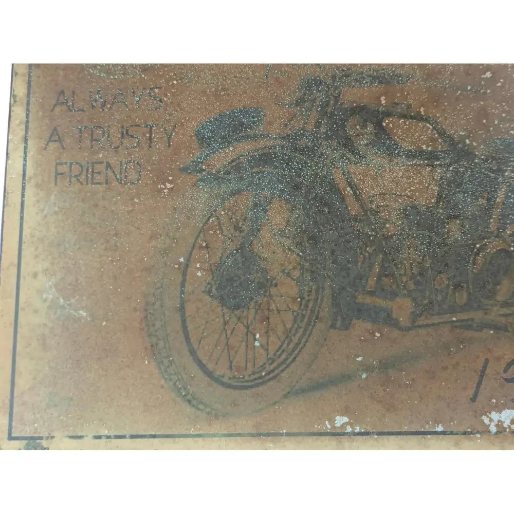 Vintage‎ 1910 Metal Motorcycle Sign 